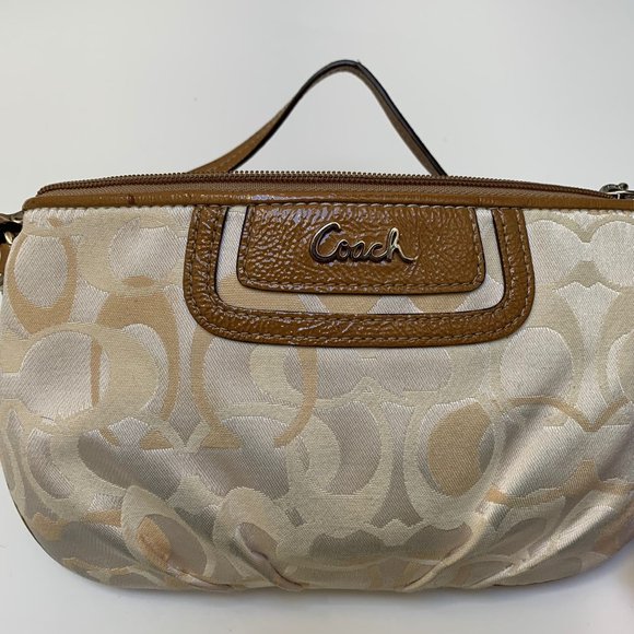 Coach Fabric and Leather Wristlet - Picture 1 of 4
